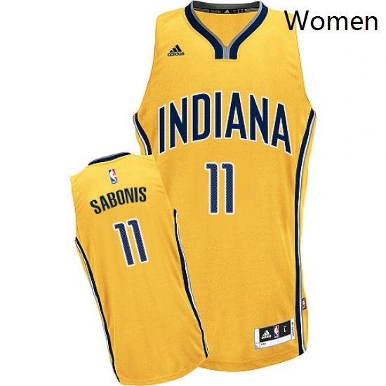Womens Adidas Indiana Pacers 11 Domantas Sabonis Swingman Gold Alternate NBA Jersey Womens Adidas Indiana Pacers 11 Domantas Sabonis Swingman Gold Alternate NBA Jersey