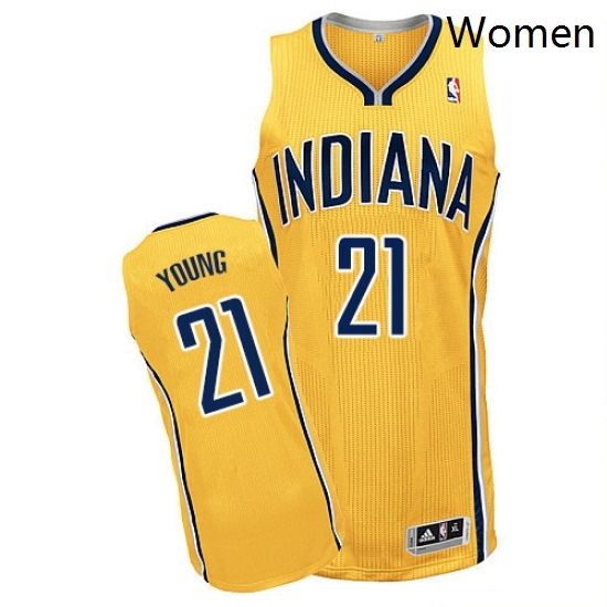 Womens Adidas Indiana Pacers 21 Thaddeus Young Authentic Gold Alternate NBA Jersey Womens Adidas Indiana Pacers 21 Thaddeus Young Authentic Gold Alternate NBA Jersey