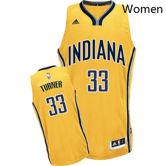 Womens Adidas Indiana Pacers 33 Myles Turner Swingman Gold Alternate NBA Jersey Womens Adidas Indiana Pacers 33 Myles Turner Swingman Gold Alternate NBA Jersey