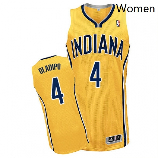 Womens Adidas Indiana Pacers 4 Victor Oladipo Authentic Gold Alternate NBA Jersey Womens Adidas Indiana Pacers 4 Victor Oladipo Authentic Gold Alternate NBA Jersey