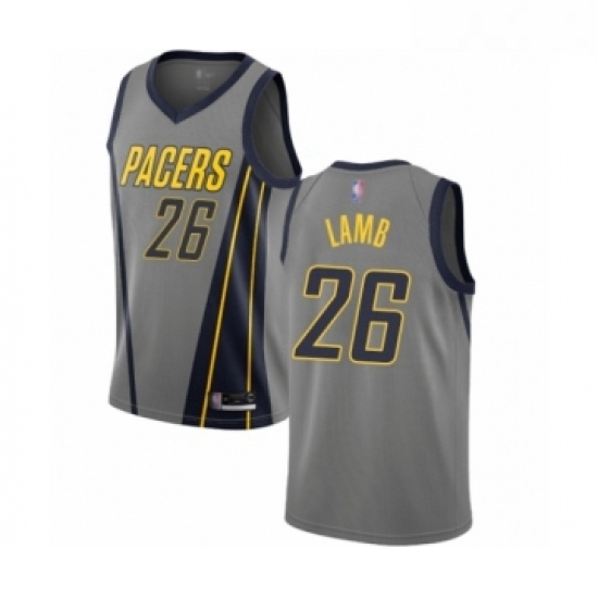Womens Indiana Pacers 26 Jeremy Lamb Swingman Gray Basketball Jersey City Edition Womens Indiana Pacers 26 Jeremy Lamb Swingman Gray Basketball Jersey City Edition