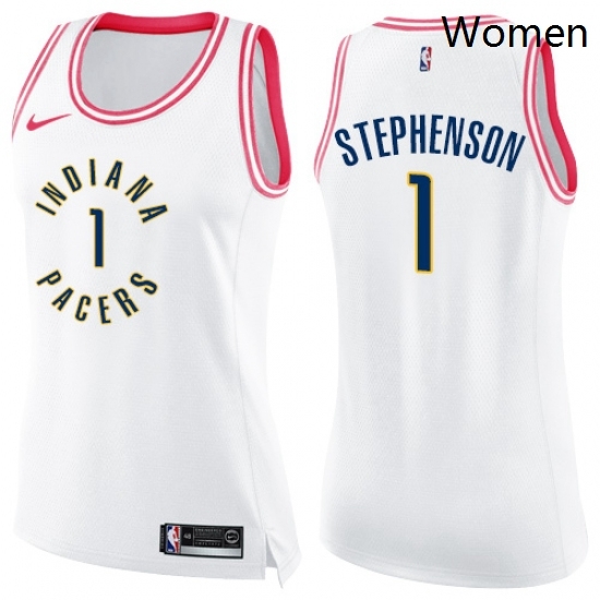 Womens Nike Indiana Pacers 1 Lance Stephenson Swingman WhitePink Fashion NBA Jersey Womens Nike Indiana Pacers 1 Lance Stephenson Swingman WhitePink Fashion NBA Jersey