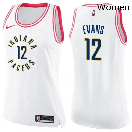 Womens Nike Indiana Pacers 12 Tyreke Evans Swingman White Pink Fashion NBA Jersey Womens Nike Indiana Pacers 12 Tyreke Evans Swingman White Pink Fashion NBA Jersey
