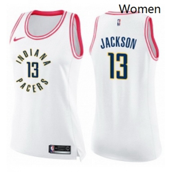 Womens Nike Indiana Pacers 13 Mark Jackson Swingman WhitePink Fashion NBA Jersey Womens Nike Indiana Pacers 13 Mark Jackson Swingman WhitePink Fashion NBA Jersey
