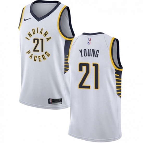 Womens Nike Indiana Pacers 21 Thaddeus Young Swingman White NBA Jersey Association Edition Womens Nike Indiana Pacers 21 Thaddeus Young Swingman White NBA Jersey Association Edition