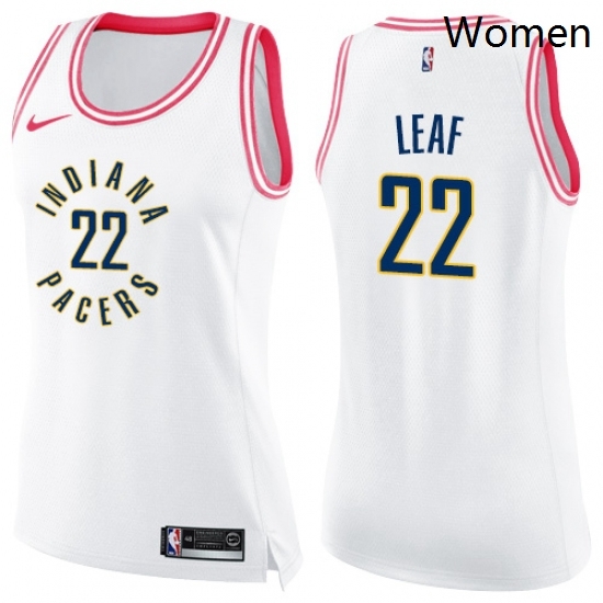 Womens Nike Indiana Pacers 22 T J Leaf Swingman WhitePink Fashion NBA Jersey Womens Nike Indiana Pacers 22 T J Leaf Swingman WhitePink Fashion NBA Jersey