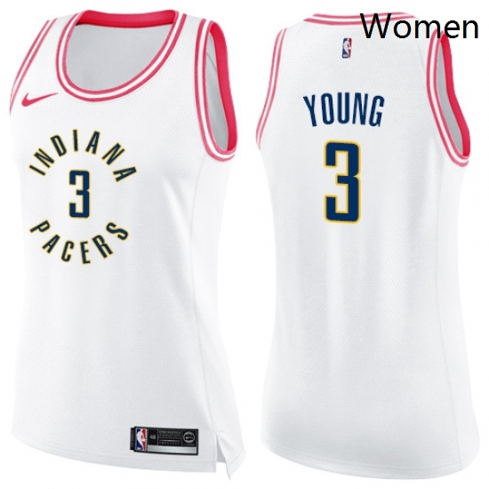Womens Nike Indiana Pacers 3 Joe Young Swingman WhitePink Fashion NBA Jersey Womens Nike Indiana Pacers 3 Joe Young Swingman WhitePink Fashion NBA Jersey