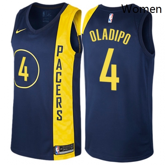 Womens Nike Indiana Pacers 4 Victor Oladipo Swingman Navy Blue NBA Jersey City Edition Womens Nike Indiana Pacers 4 Victor Oladipo Swingman Navy Blue NBA Jersey City Edition