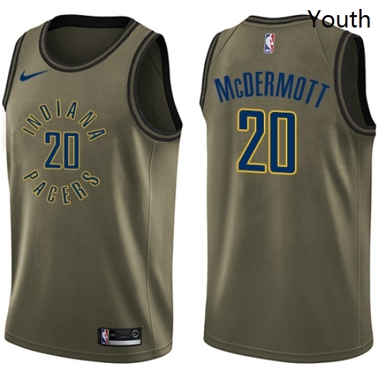 Youth Nike Indiana Pacers 20 Doug McDermott Swingman Green Salute to Service NBA Jersey Youth Nike Indiana Pacers 20 Doug McDermott Swingman Green Salute to Service NBA Jersey