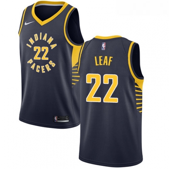 Youth Nike Indiana Pacers 22 T J Leaf Swingman Navy Blue Road NBA Jersey Icon Edition 