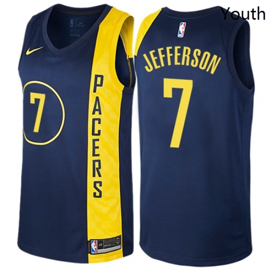 Youth Nike Indiana Pacers 7 Al Jefferson Swingman Navy Blue NBA Jersey City Edition Youth Nike Indiana Pacers 7 Al Jefferson Swingman Navy Blue NBA Jersey City Edition