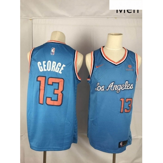 Clippers 13 Paul George Blue Nike Throwback Swingman Jersey Clippers 13 Paul George Blue Nike Throwback Swingman Jersey