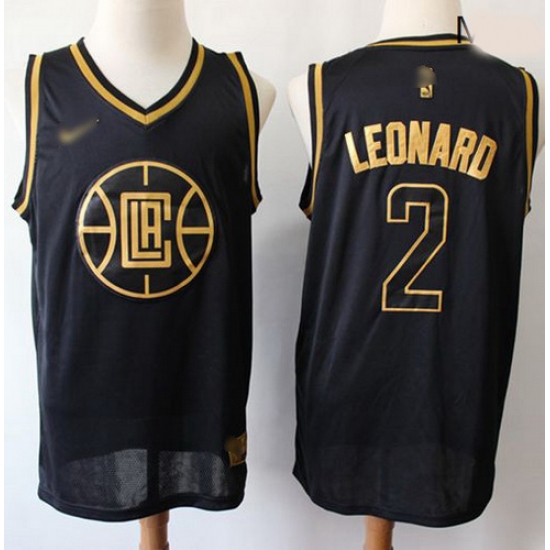Clippers #2 Kawhi Leonard Black Gold Basketball Swingman Limited Edition Jersey Clippers #2 Kawhi Leonard Black Gold Basketball Swingman Limited Edition Jersey