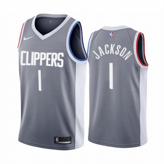 Men Los Angeles Clippers 1 Reggie Jackson Gray NBA Swingman 2020 21 Earned Edition Jersey Men Los Angeles Clippers 1 Reggie Jackson Gray NBA Swingman 2020 21 Earned Edition Jersey
