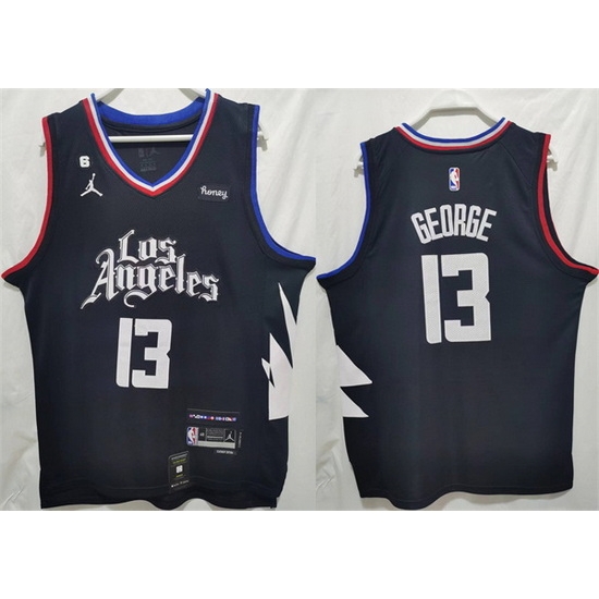 Men Los Angeles Clippers 13 Paul George Black Stitched Jersey Men Los Angeles Clippers 13 Paul George Black Stitched Jersey