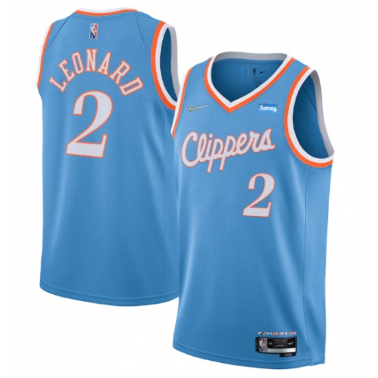 Men Los Angeles Clippers 2 Kawhi Leonard 2021 22 City Edition Light Blue 75th Anniversary Stitched Basketball Jersey Men Los Angeles Clippers 2 Kawhi Leonard 2021 22 City Edition Light Blue 75th Anniversary Stitched Basketball Jersey