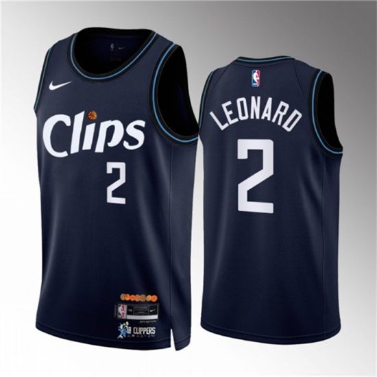 Men Los Angeles Clippers 2 Kawhi Leonard Navy 2023 24 City Edition Stitched Jersey Men Los Angeles Clippers 2 Kawhi Leonard Navy 2023 24 City Edition Stitched Jersey