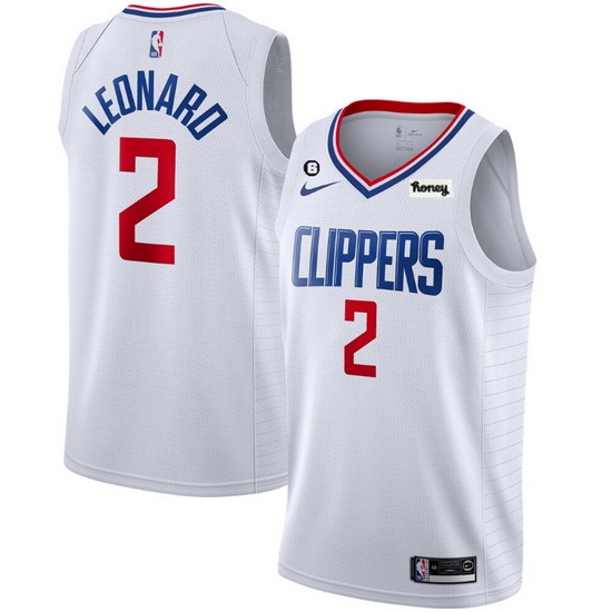 Men Los Angeles Clippers 2 Kawhi Leonard White With NO 6 Patch Stitched Jersey Men Los Angeles Clippers 2 Kawhi Leonard White With NO 6 Patch Stitched Jersey