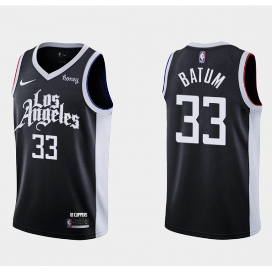Men Los Angeles Clippers 33 Nicolas Batum 2020 21 Black City Edition Stitched NBA Jersey Men Los Angeles Clippers 33 Nicolas Batum 2020 21 Black City Edition Stitched NBA Jersey