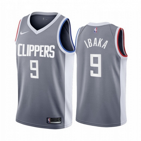 Men Los Angeles Clippers 9 Serge Ibaka Gray NBA Swingman 2020 21 Earned Edition Jersey Men Los Angeles Clippers 9 Serge Ibaka Gray NBA Swingman 2020 21 Earned Edition Jersey