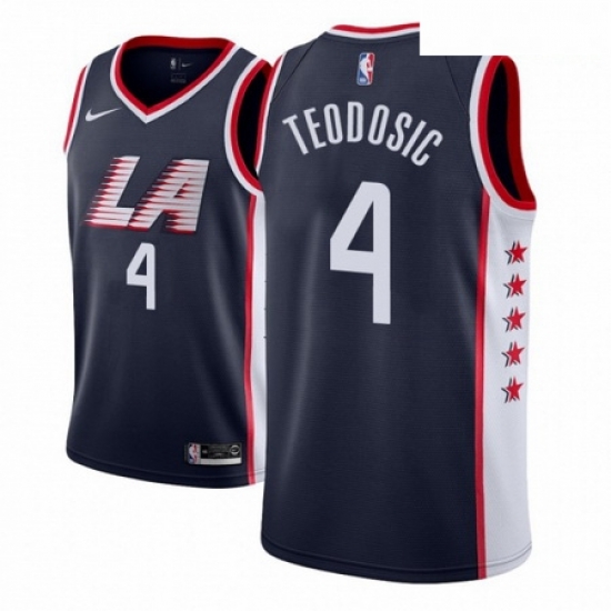 Men NBA 2018 19 Los Angeles Clippers 4 Milos Teodosic City Edition Navy Jersey Men NBA 2018 19 Los Angeles Clippers 4 Milos Teodosic City Edition Navy Jersey