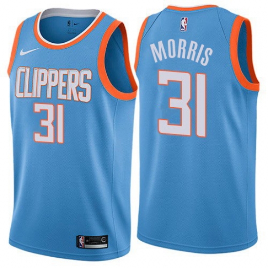 Men Nike Los Angeles Clippers 31 Marcus Morris Blue NBA Swingman City Edition Jersey Men Nike Los Angeles Clippers 31 Marcus Morris Blue NBA Swingman City Edition Jersey
