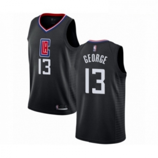 Mens Los Angeles Clippers 13 Paul George Authentic Black Basketball Jersey Statement Edition Mens Los Angeles Clippers 13 Paul George Authentic Black Basketball Jersey Statement Edition