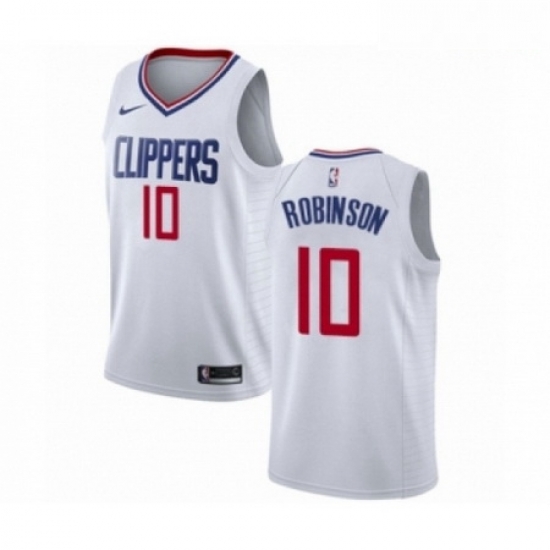 Mens Nike Los Angeles Clippers 10 Jerome Robinson Swingman White NBA Jersey Association Edition Mens Nike Los Angeles Clippers 10 Jerome Robinson Swingman White NBA Jersey Association Edition