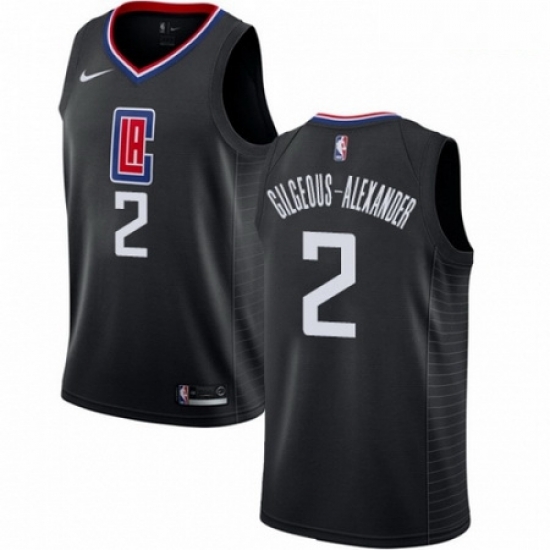 Mens Nike Los Angeles Clippers 2 Shai Gilgeous Alexander Swingman Black NBA Jersey Statement Edition 