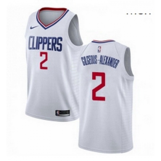 Mens Nike Los Angeles Clippers 2 Shai Gilgeous Alexander Swingman White NBA Jersey Association Edition 