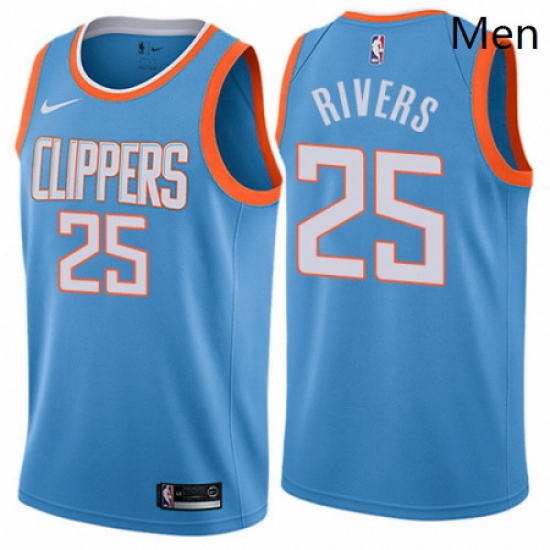 Mens Nike Los Angeles Clippers 25 Austin Rivers Swingman Blue NBA Jersey City Edition Mens Nike Los Angeles Clippers 25 Austin Rivers Swingman Blue NBA Jersey City Edition