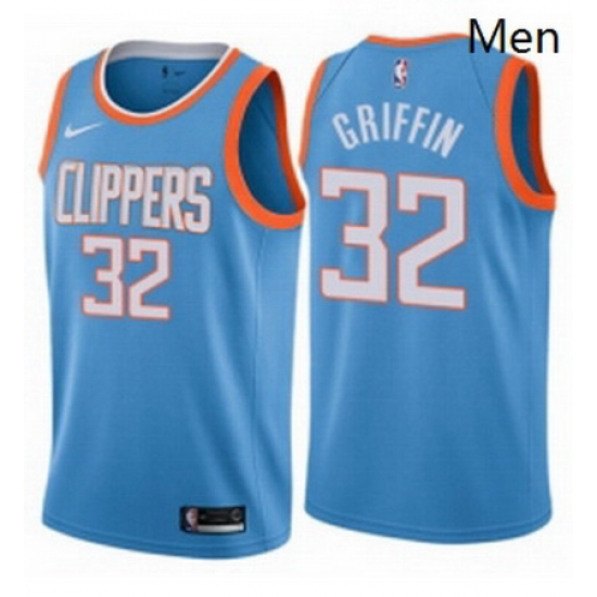 Mens Nike Los Angeles Clippers 32 Blake Griffin Authentic Blue NBA Jersey City Edition Mens Nike Los Angeles Clippers 32 Blake Griffin Authentic Blue NBA Jersey City Edition