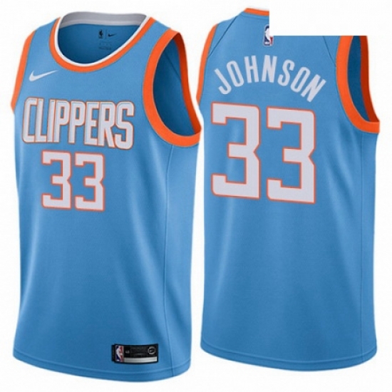 Mens Nike Los Angeles Clippers 33 Wesley Johnson Swingman Blue NBA Jersey City Edition Mens Nike Los Angeles Clippers 33 Wesley Johnson Swingman Blue NBA Jersey City Edition