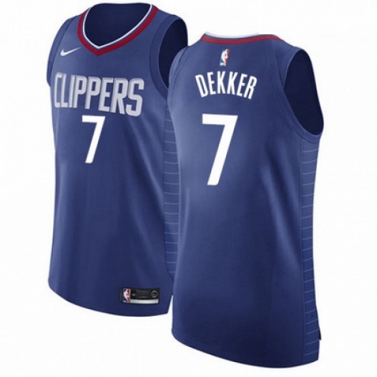 Mens Nike Los Angeles Clippers 7 Sam Dekker Authentic Blue Road NBA Jersey Icon Edition Mens Nike Los Angeles Clippers 7 Sam Dekker Authentic Blue Road NBA Jersey Icon Edition