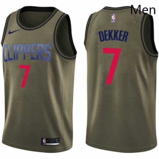 Mens Nike Los Angeles Clippers 7 Sam Dekker Swingman Green Salute to Service NBA Jersey Mens Nike Los Angeles Clippers 7 Sam Dekker Swingman Green Salute to Service NBA Jersey