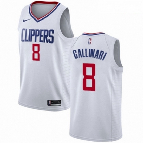 Mens Nike Los Angeles Clippers 8 Danilo Gallinari Authentic White NBA Jersey Association Edition Mens Nike Los Angeles Clippers 8 Danilo Gallinari Authentic White NBA Jersey Association Edition