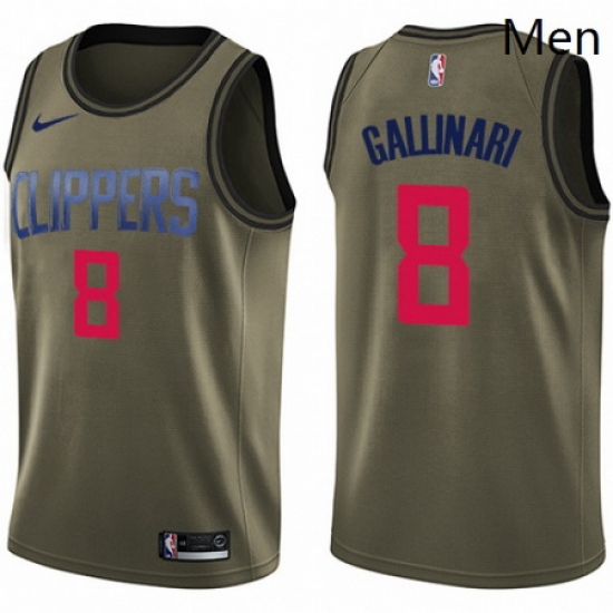 Mens Nike Los Angeles Clippers 8 Danilo Gallinari Swingman Green Salute to Service NBA Jersey Mens Nike Los Angeles Clippers 8 Danilo Gallinari Swingman Green Salute to Service NBA Jersey