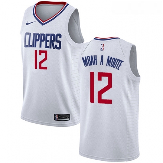 Womens Nike Los Angeles Clippers 12 Luc Mbah a Moute Swingman White NBA Jersey Association Edition Womens Nike Los Angeles Clippers 12 Luc Mbah a Moute Swingman White NBA Jersey Association Edition