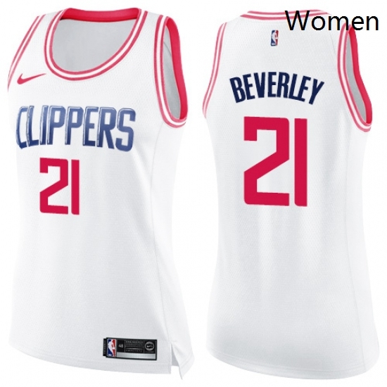 Womens Nike Los Angeles Clippers 21 Patrick Beverley Swingman WhitePink Fashion NBA Jersey Womens Nike Los Angeles Clippers 21 Patrick Beverley Swingman WhitePink Fashion NBA Jersey