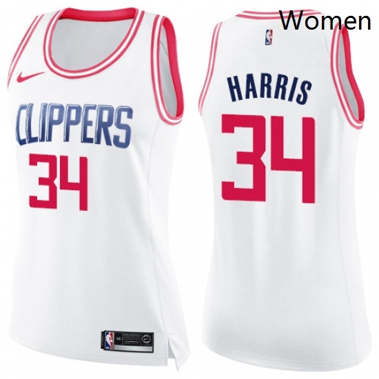 Womens Nike Los Angeles Clippers 34 Tobias Harris Swingman WhitePink Fashion NBA Jersey Womens Nike Los Angeles Clippers 34 Tobias Harris Swingman WhitePink Fashion NBA Jersey