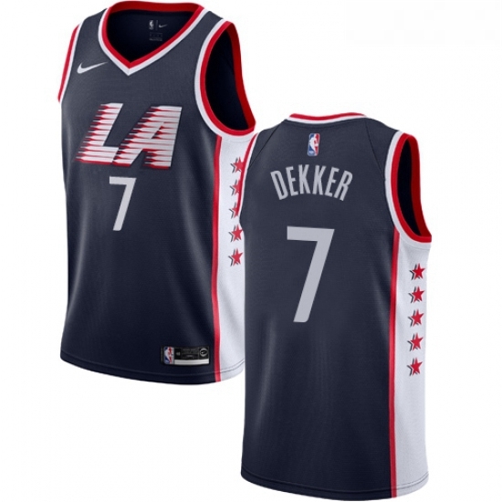 Womens Nike Los Angeles Clippers 7 Sam Dekker Swingman Navy Blue NBA Jersey City Edition 