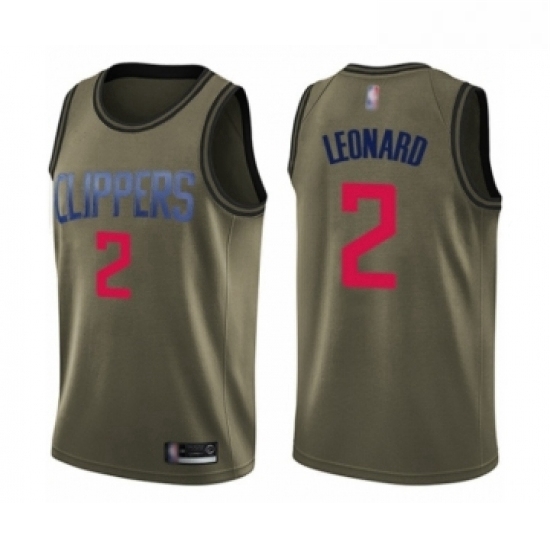 Youth Los Angeles Clippers 2 Kawhi Leonard Swingman Green Salute to Service Basketball Jersey Youth Los Angeles Clippers 2 Kawhi Leonard Swingman Green Salute to Service Basketball Jersey
