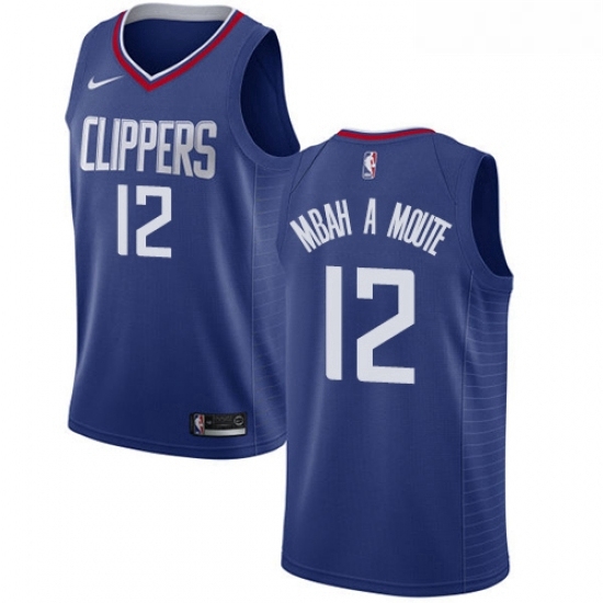 Youth Nike Los Angeles Clippers 12 Luc Mbah a Moute Swingman Blue NBA Jersey Icon Edition 