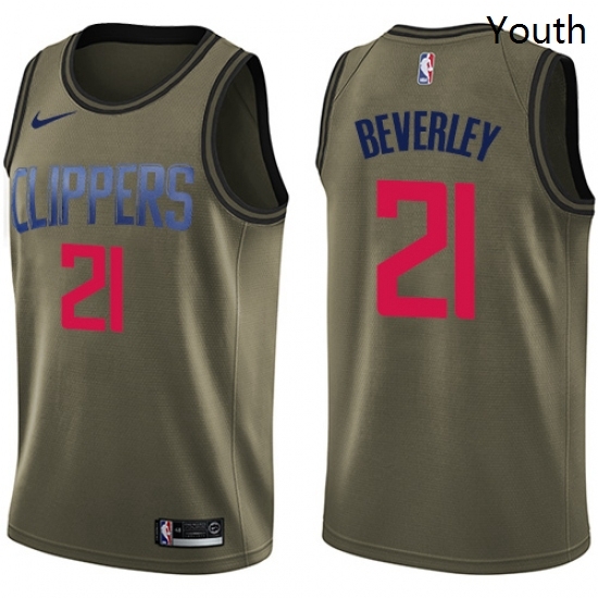 Youth Nike Los Angeles Clippers 21 Patrick Beverley Swingman Green Salute to Service NBA Jersey Youth Nike Los Angeles Clippers 21 Patrick Beverley Swingman Green Salute to Service NBA Jersey