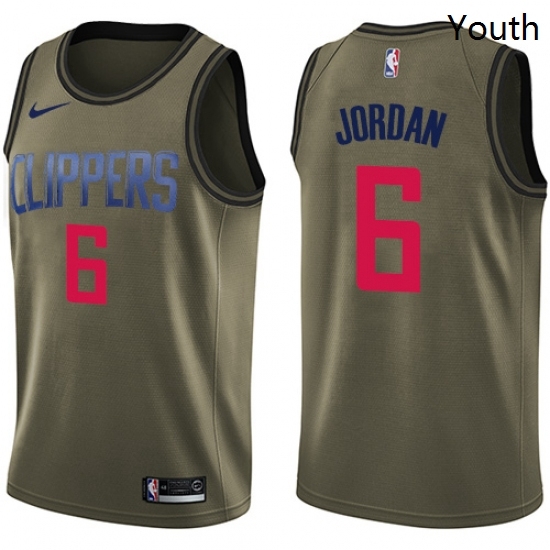 Youth Nike Los Angeles Clippers 6 DeAndre Jordan Swingman Green Salute to Service NBA Jersey Youth Nike Los Angeles Clippers 6 DeAndre Jordan Swingman Green Salute to Service NBA Jersey
