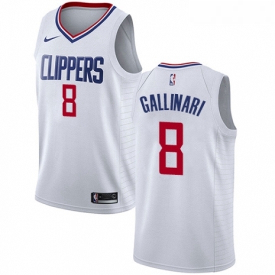 Youth Nike Los Angeles Clippers 8 Danilo Gallinari Authentic White NBA Jersey Association Edition Youth Nike Los Angeles Clippers 8 Danilo Gallinari Authentic White NBA Jersey Association Edition