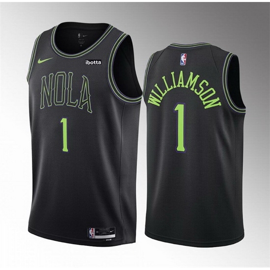 Men New Orleans Pelicans 1 Zion Williamson Black 2023 24 City Edition Stitched Basketball Jersey Men New Orleans Pelicans 1 Zion Williamson Black 2023 24 City Edition Stitched Basketball Jersey