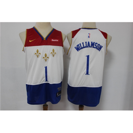 Men New Orleans Pelicans 1 Zion Williamson White 2020 21 City Edition Nike Swingman Men New Orleans Pelicans 1 Zion Williamson White 2020 21 City Edition Nike Swingman