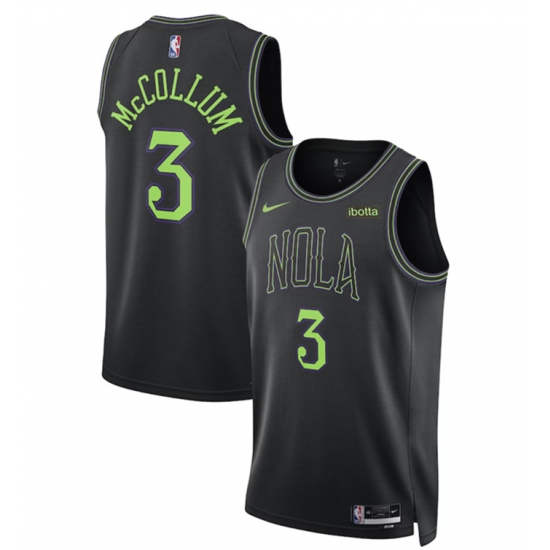 Men New Orleans Pelicans 3 C J McCollum Black City Edition Stitched Basketball Jersey Men New Orleans Pelicans 3 C J McCollum Black City Edition Stitched Basketball Jersey