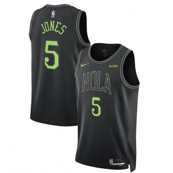 Men New Orleans Pelicans 5 Herbert Jones Black City Edition Stitched Basketball Jersey Men New Orleans Pelicans 5 Herbert Jones Black City Edition Stitched Basketball Jersey